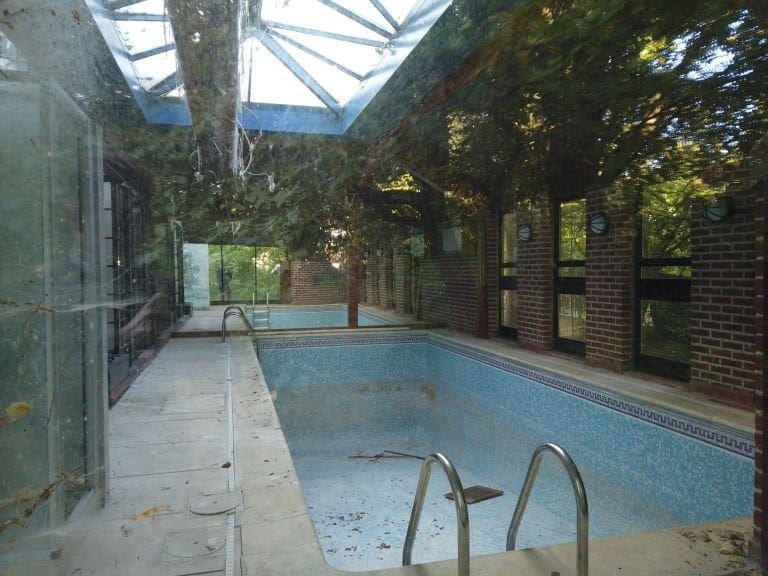The swimming pool in one abandoned mansion