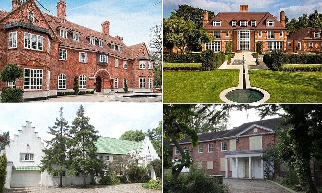 More images show some lavish mansions near empty ones